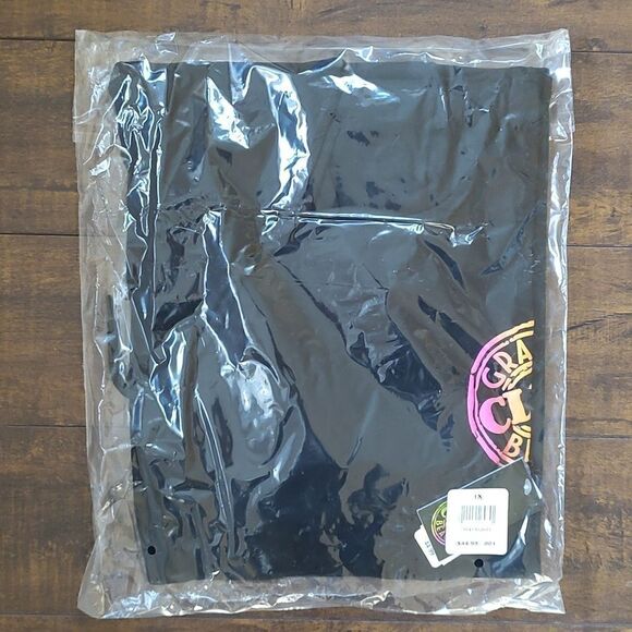 Grand Beach Club Size 1X New With Tags Women's Sleeveless Crop Black Hoodie - Picture 9 of 11